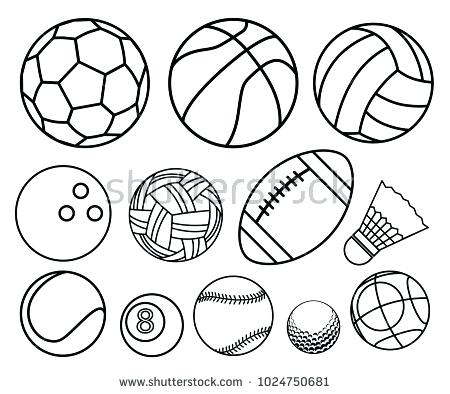 450x394 Disco Ball Coloring Page Ball Sport Outline Vector Set