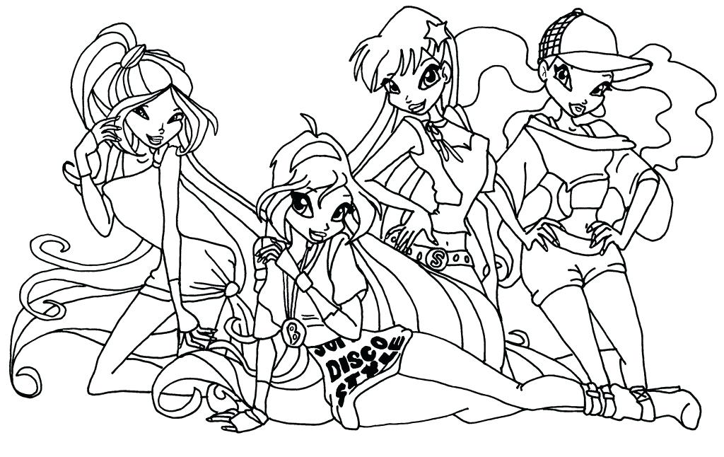 1024x646 Winx Coloring Pages 9 1 Disco Girls By Winx Club Bloom Bloomix