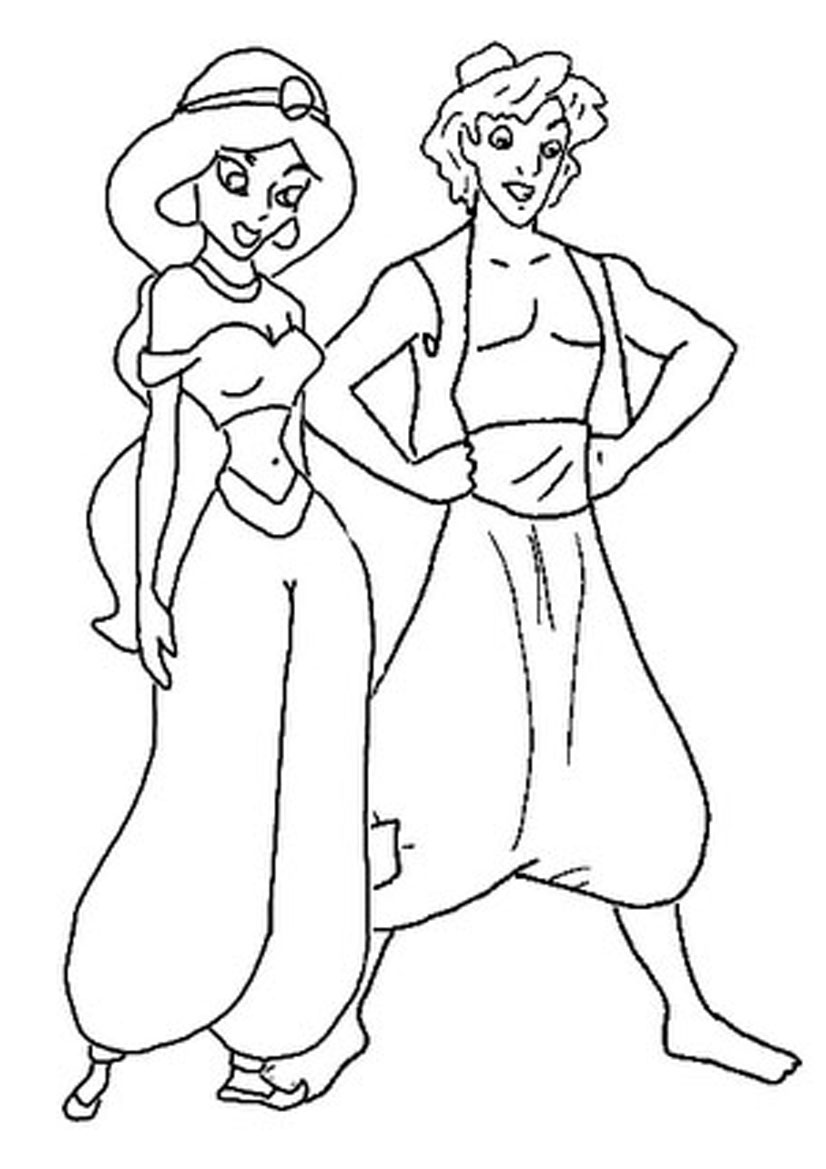 Mainstream Aladdin Coloring Pages Jasmine 826x1169 Mainstream Aladdin Coloring Pages Jasmine