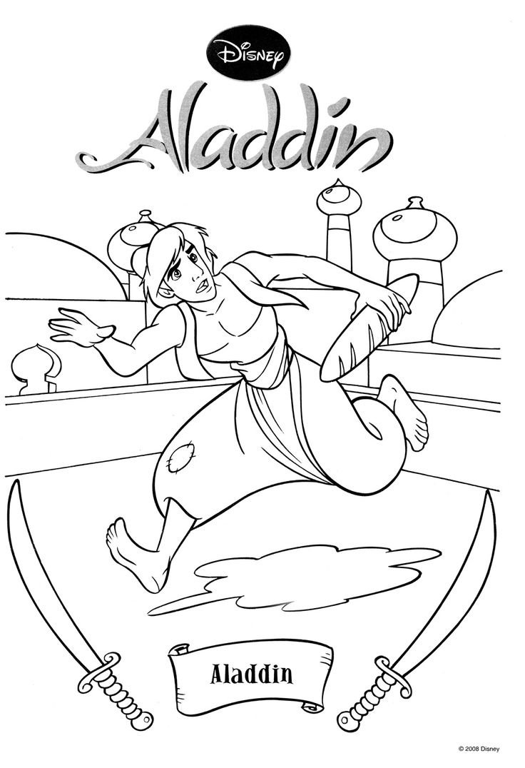 Perfect Aladdin Coloring Pages 736x1076 Perfect Aladdin Coloring Pages