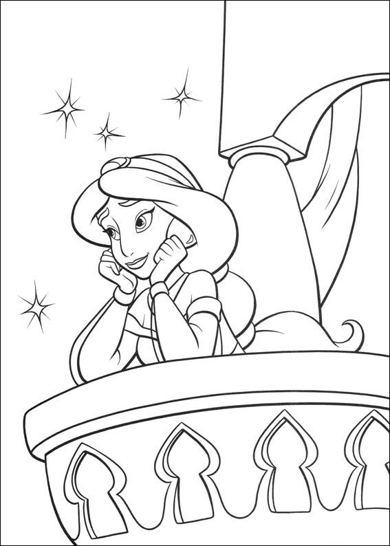 Think Of Aladdin Coloring Pages 567x794 Think Of Aladdin Coloring Pages
