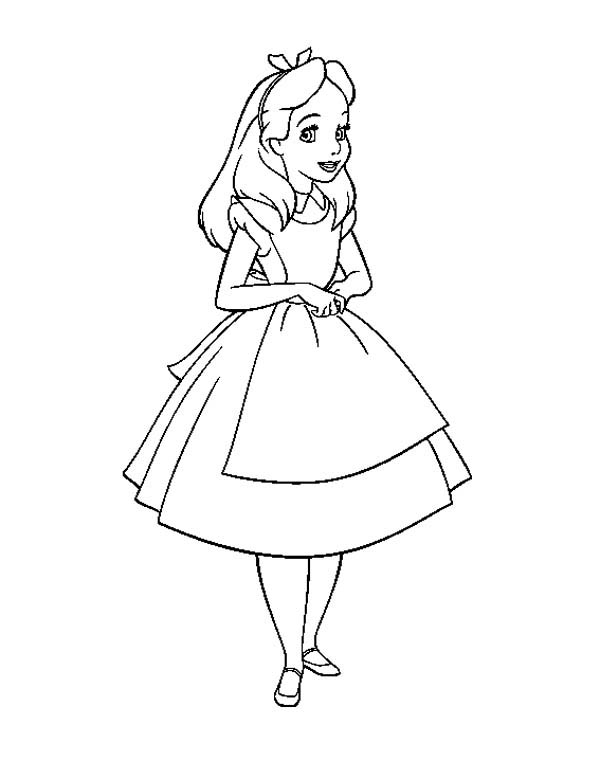 Beautiful Alice Wonderland Coloring Page Beautiful Alice 600x761 Beautiful Alice Wonderland Coloring Page Beautiful Alice
