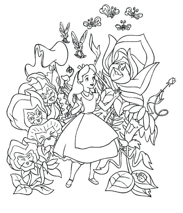 Disney Alice Wonderland Coloring Pages Extravagant 600x695 Disney Alice Wonderland Coloring Pages Extravagant