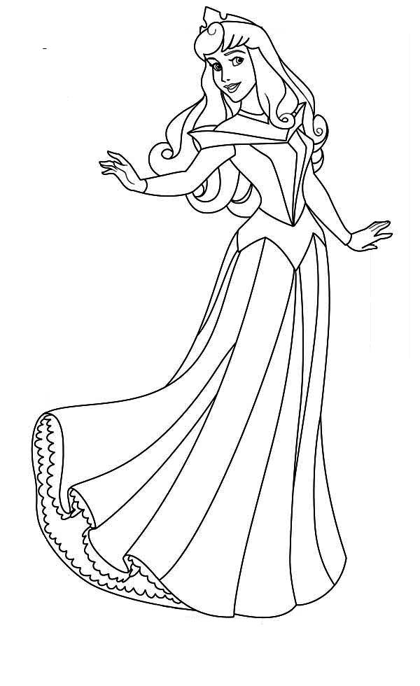Lovely Princess Aurora Coloring Page 600x980 Lovely Princess Aurora Coloring Page