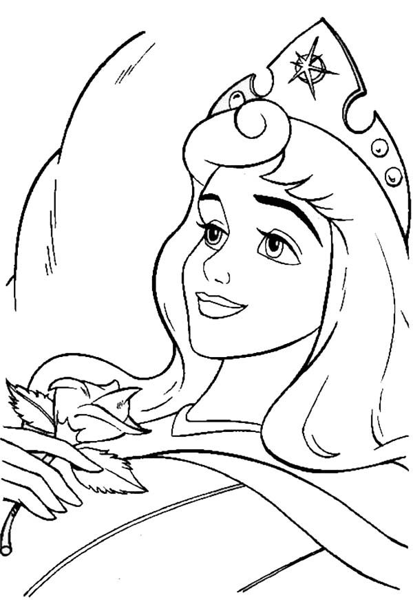 Princess Aurora Smiling In Sleeping Beauty Coloring Page Color Luna 600x878 Princess Aurora Smiling In Sleeping Beauty Coloring Page Color Luna