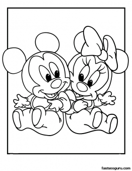 Free Printable Mickey And Minnie Disney Babies Coloring Pages 262x338 Free Printable Mickey And Minnie Disney Babies Coloring Pages