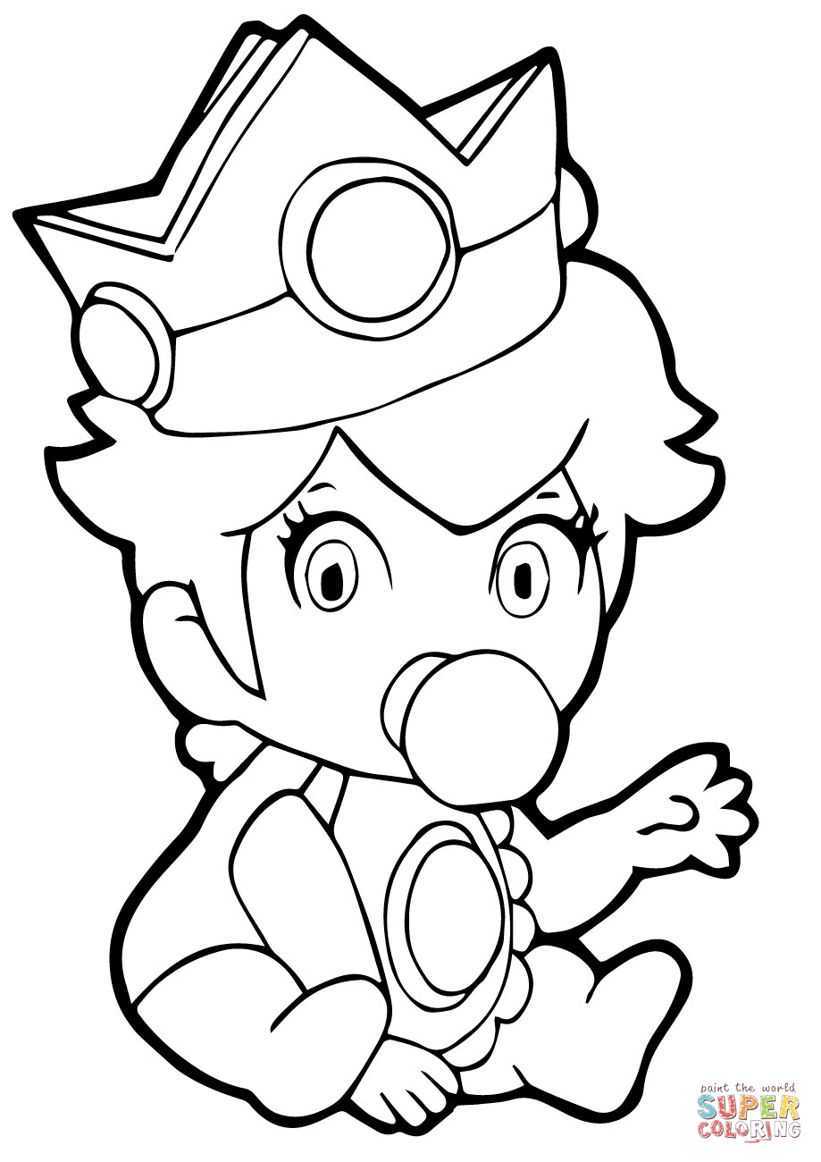 Baby Princess Peach Coloring Pages 919x1300 Baby Princess Peach Coloring Pages