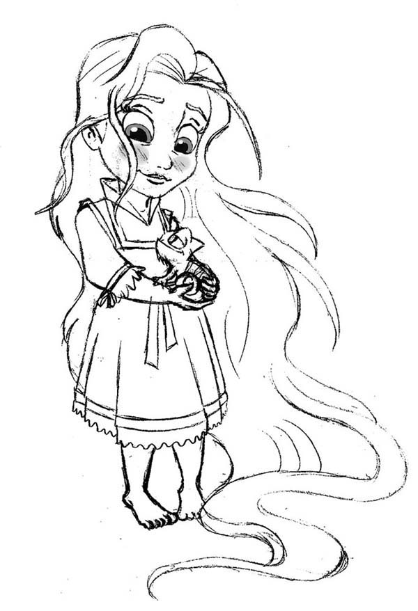 Baby Rapunzel Coloring Pages 600x878 Baby Rapunzel Coloring Pages