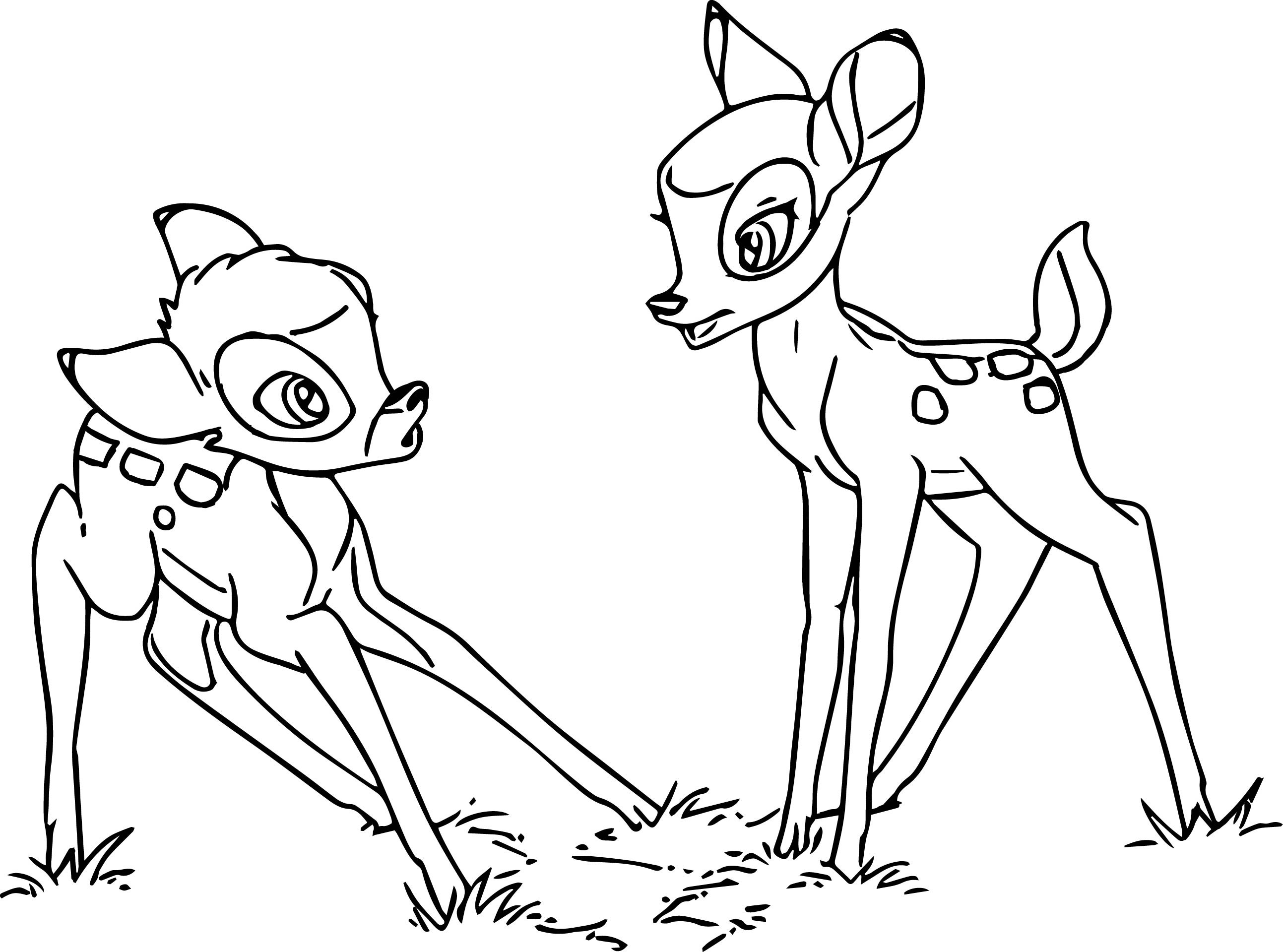 2586x1919 Bambi And Faline Coloring Pages Free Coloring For Kids 2018