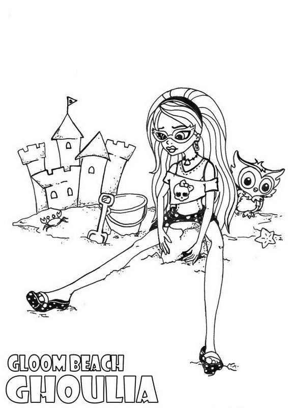 Beach Coloring Pages Gloom Beach Ghoulia Monster High Coloring 566x800 Beach Coloring Pages Gloom Beach Ghoulia Monster High Coloring