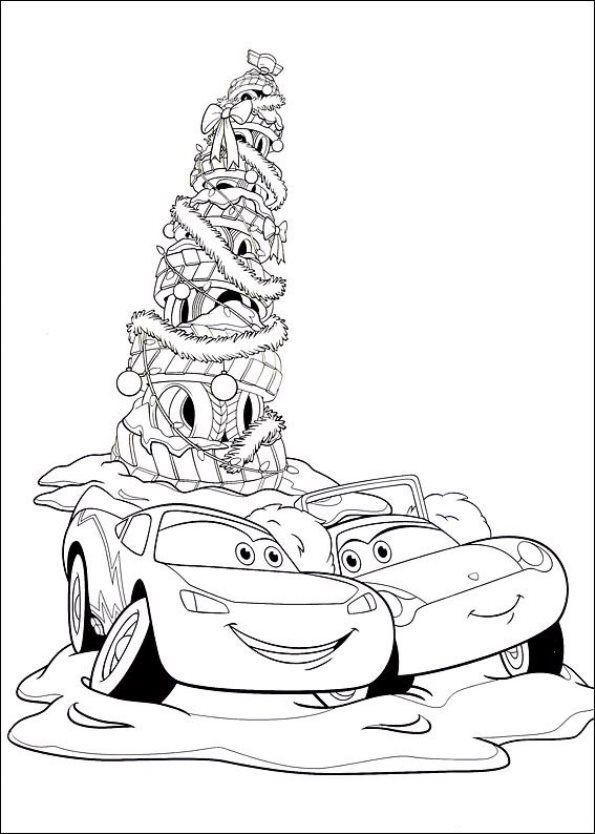 Disney Cars Christmas Coloring Pages