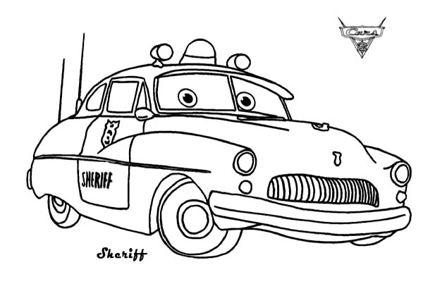 Cars Sheriff From Disney Cars Coloring Page 600x413 Cars Sheriff From Disney Cars Coloring Page