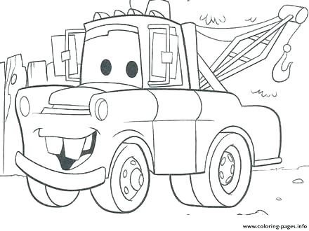 440x330 Lightening Coloring Pages Cars Tow Mater Coloring Page Lightening