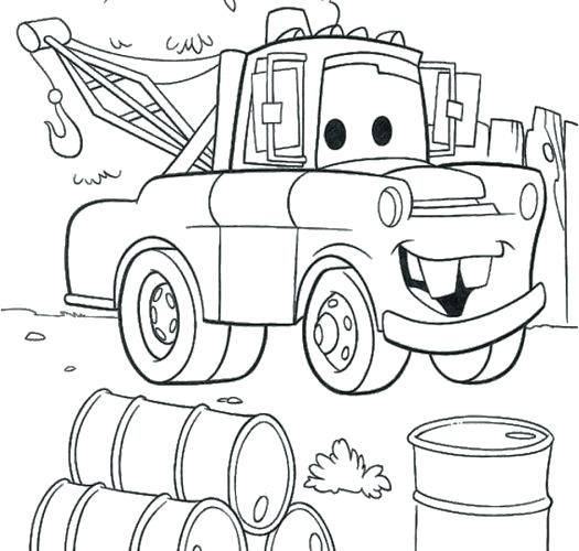 525x500 Tow Mater Color Pages Printable Coloring Mater Coloring Page