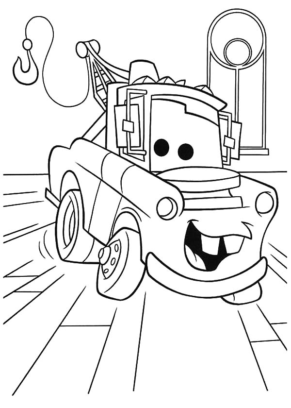 600x840 Disney Cars Character Tow Mater Coloring Pages Color Luna