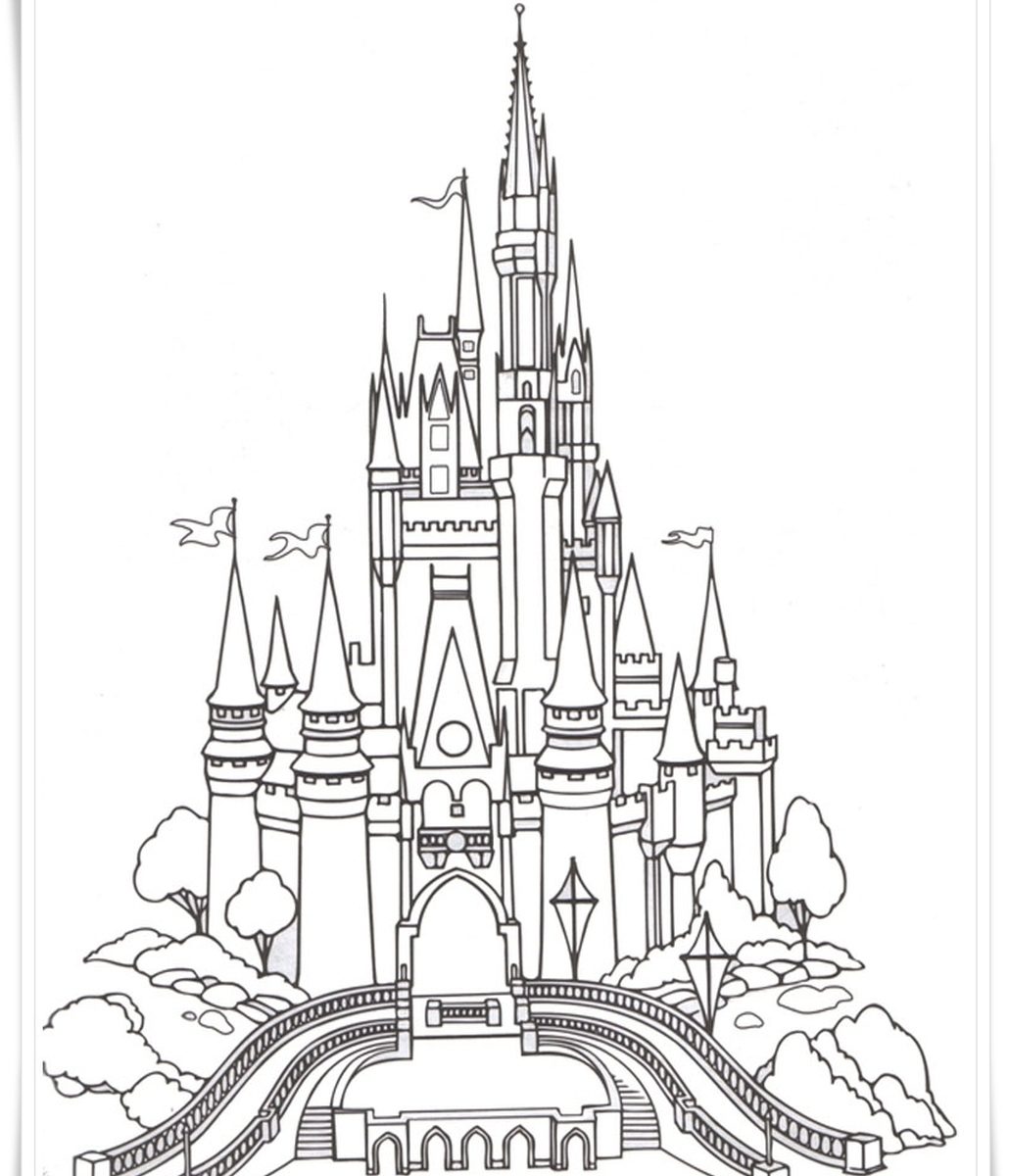 1030x1200 Free Disney Coloring Page Features Cinderellas Castle And All