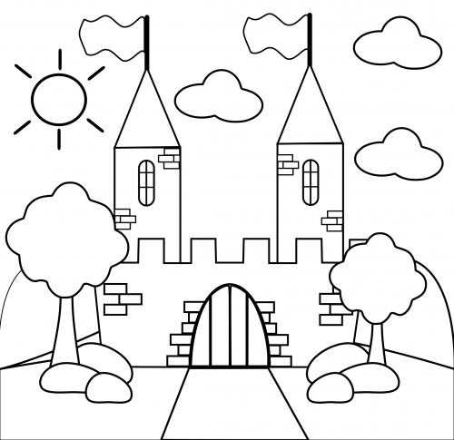 500x485 34 Castle Color Page, Free Printable Castle Coloring Pages