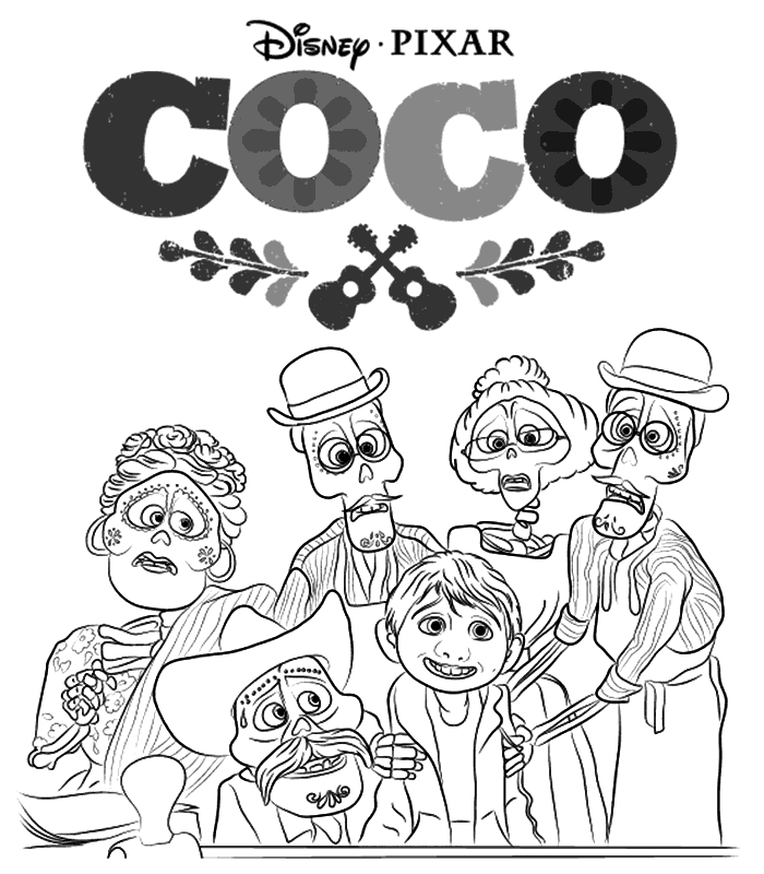 Disney Coco Coloring Pages 700x800 Disney Coco Coloring Pages
