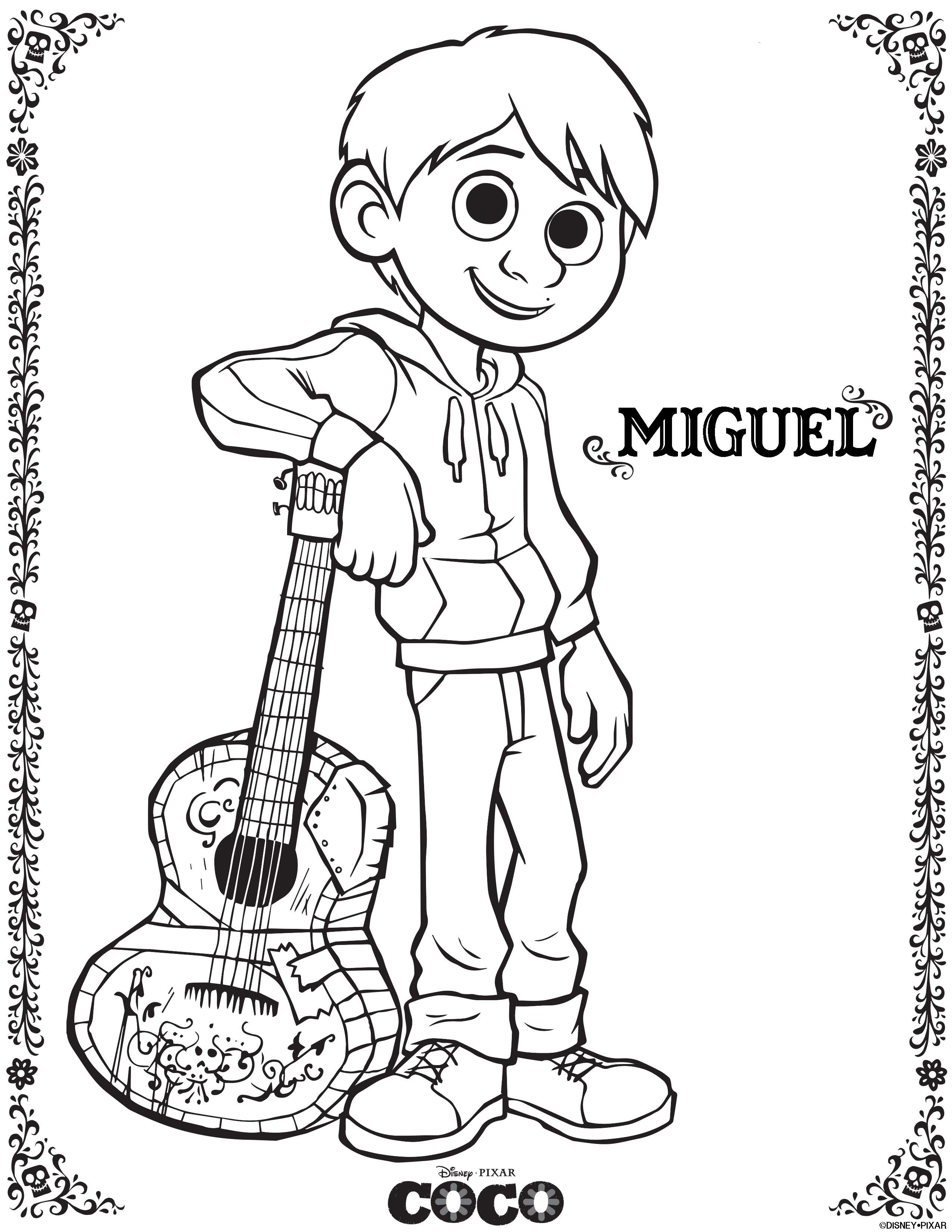 Disney Pixar Coco Coloring Pages 2550x3300 Disney Pixar Coco Coloring Pages