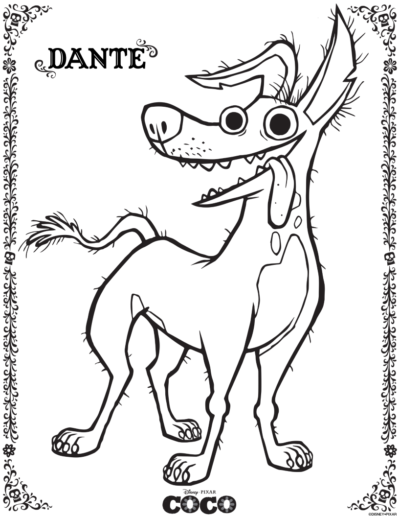 Free Disney Pixar Coco Dante Coloring Page Disney Crafts 816x1056 Free Disney Pixar Coco Dante Coloring Page Disney Crafts