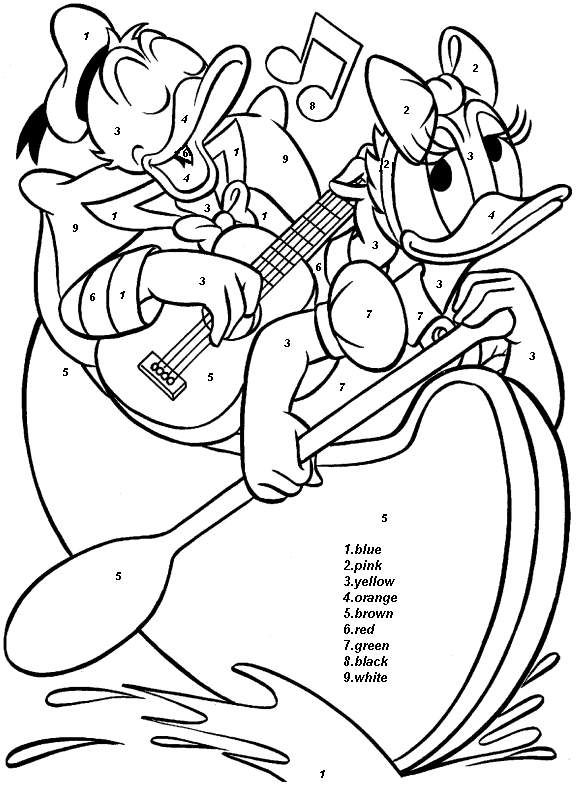 Disney Color By Numbers Coloring Pages