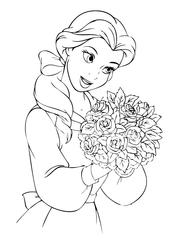 612x792 Belle Disney Coloring Pages