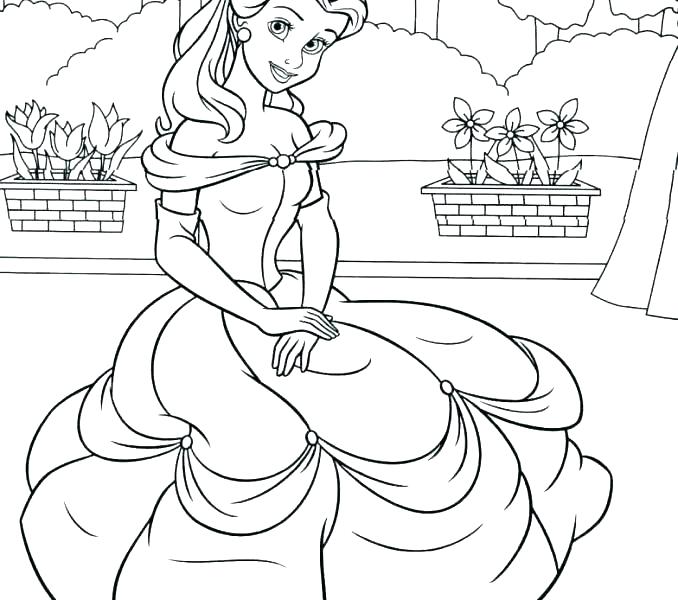 678x600 Belle Coloring Page Belle Printable Coloring Pages Colouring