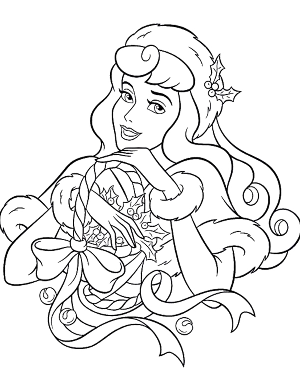 600x771 Disney Princess Christmas Coloring Pages