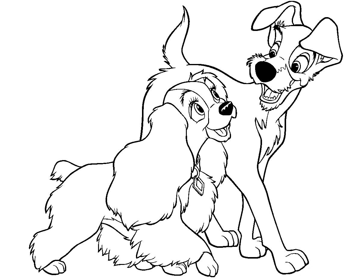 1200x929 Disney Coloring Pages Lady And The Tramp To Print