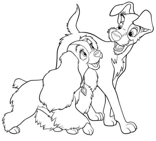 500x453 Walt Disney Characters Images Walt Disney Coloring Pages Lady