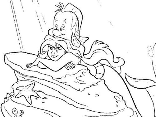 Ariel In Love Little Mermaid Coloring Pages 500x375 Ariel In Love Little Mermaid Coloring Pages