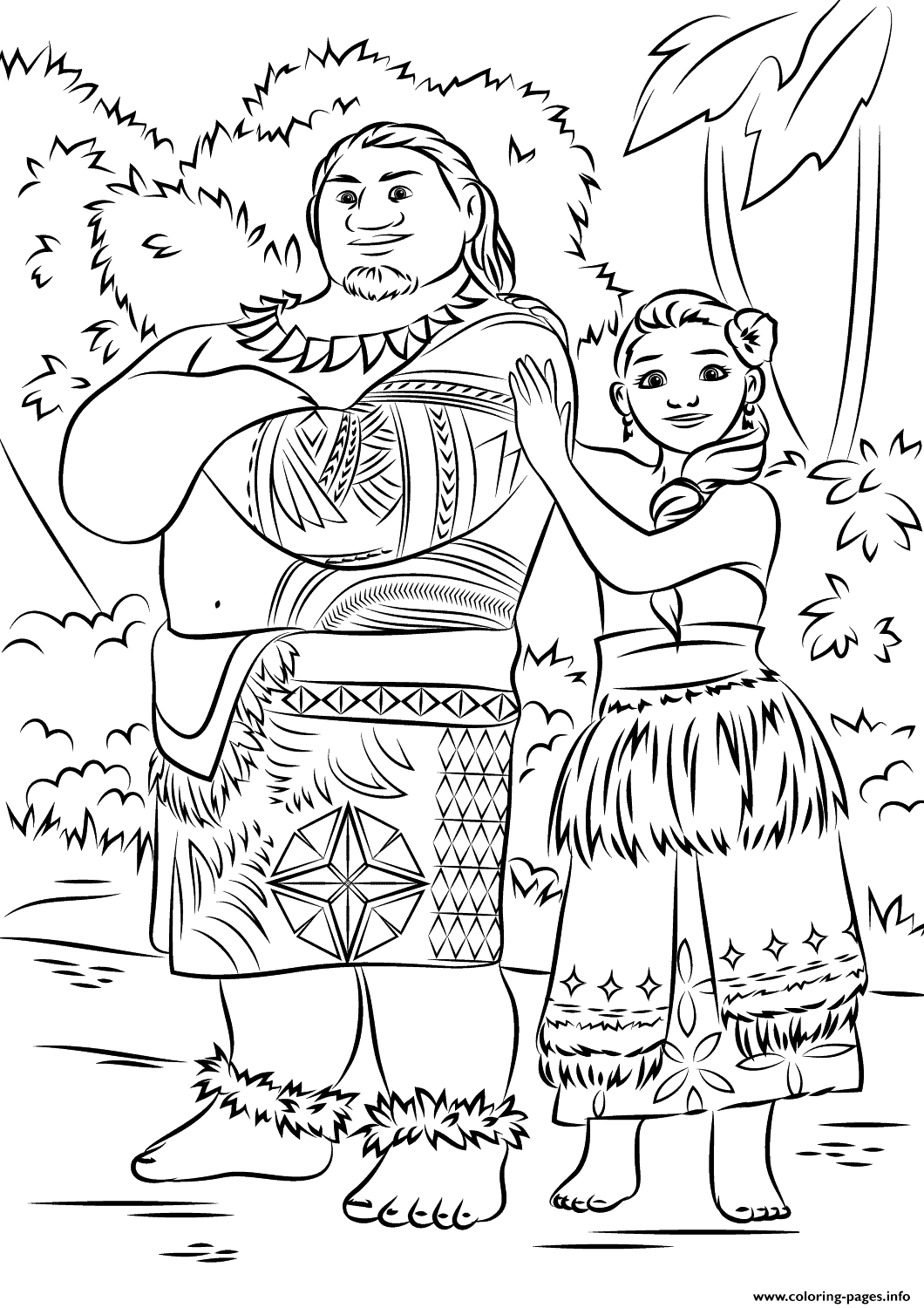 Tui And Sina From Moana Disney Coloring Pages Printable 1060x1500 Tui And Sina From Moana Disney Coloring Pages Printable