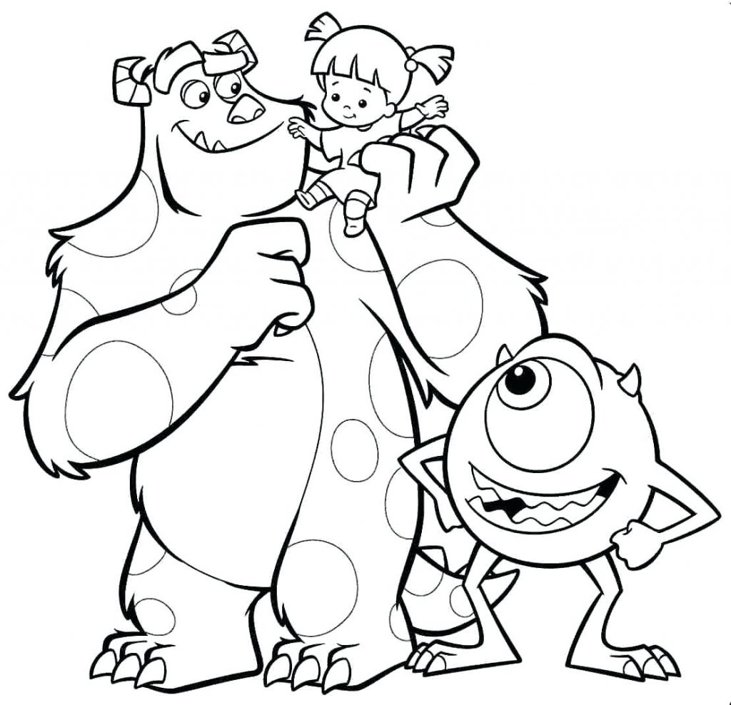 1024x988 Coloring Page Pixar Pages Monsters Inc To Print Within