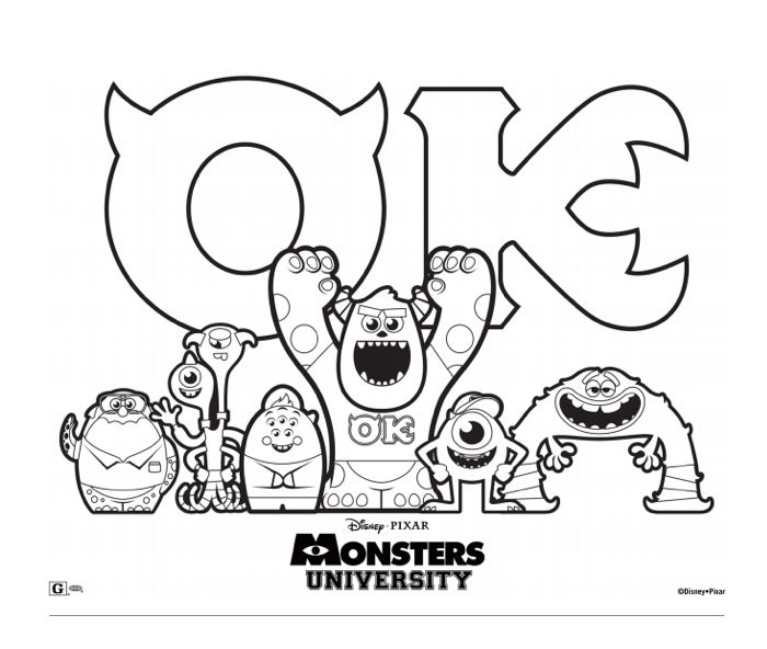 700x592 Disney Coloring Pages Monsters Inc