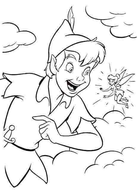 Peter Pan And Tinker Bell Coloring Page 461x648 Peter Pan And Tinker Bell Coloring Page
