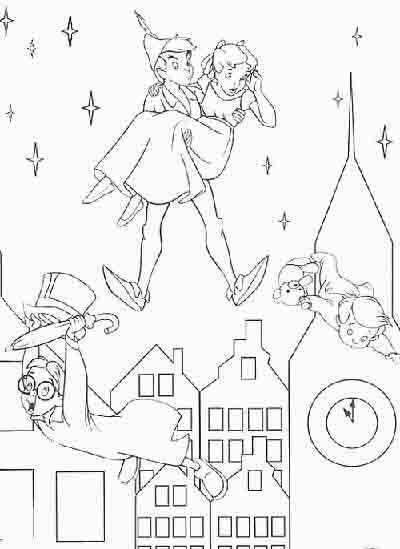 Peter Pan And City Coloring Page 400x549 Peter Pan And City Coloring Page