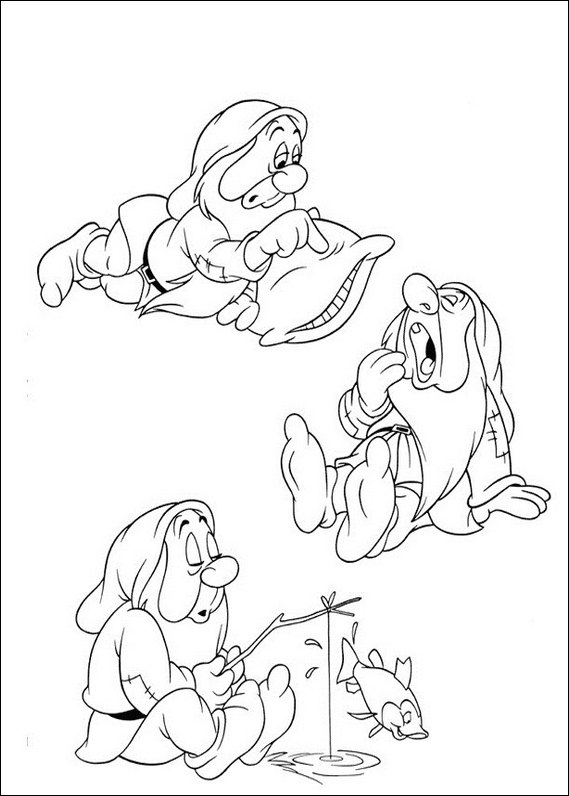 569x796 Snow White Dwarfs 1 Coloring Page