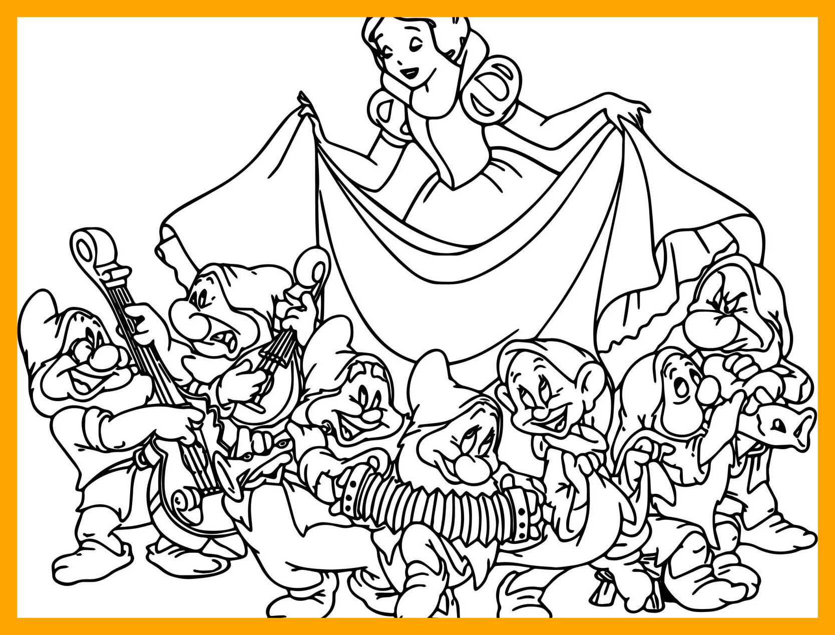 1668x1268 Best Snow White Coloring Page Printable Of Cartoons Seven Disney