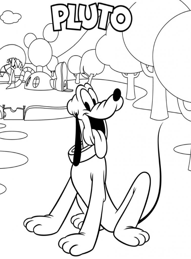 756x1024 Pretty Disney Pluto Coloring Pages Cartoon Of 19923 With Auto