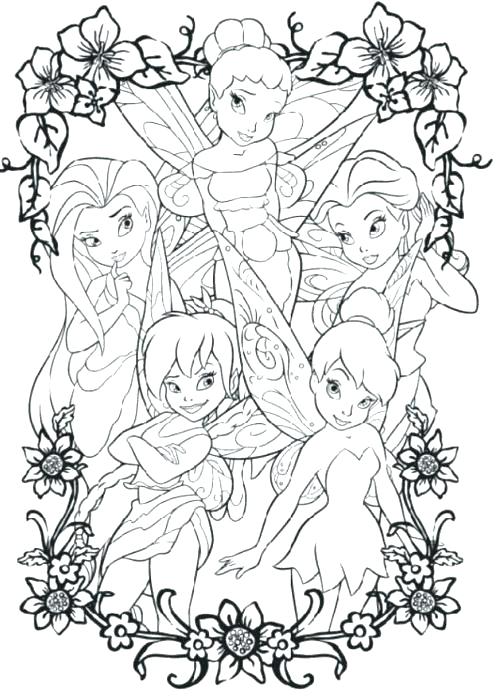 Coloring Pages Of Tinker Bell And Four Friends Coloring Coloring 500x699 Coloring Pages Of Tinker Bell And Four Friends Coloring Coloring