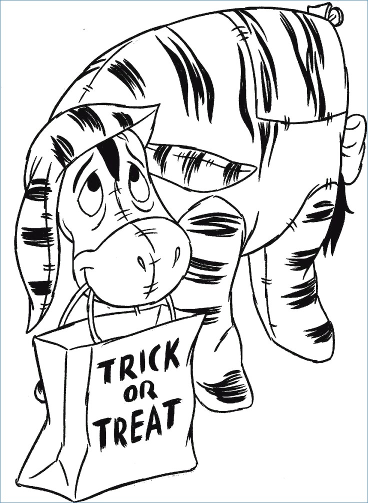 Pliglet Scare Tiger Disney Halloween Coloring Pages 736x1006 Pliglet Scare Tiger Disney Halloween Coloring Pages