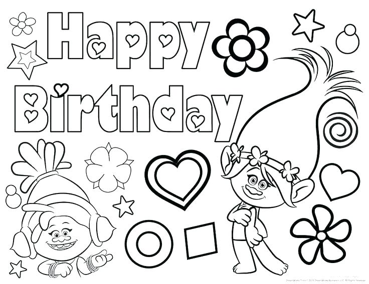 Happy Birthday Color Pages Happy Birthday Coloring Pages 736x568 Happy Birthday Color Pages Happy Birthday Coloring Pages
