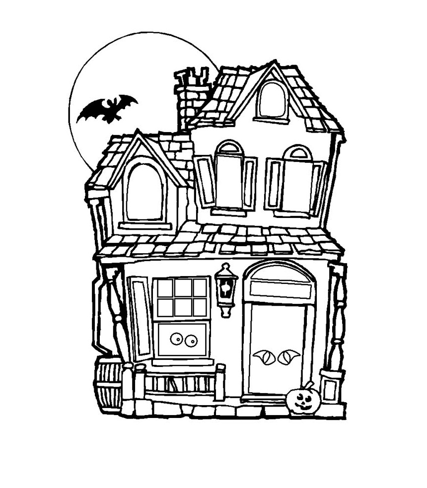 Informative Haunted House Coloring Page Printa 860x983 Informative Haunted House Coloring Page Printa