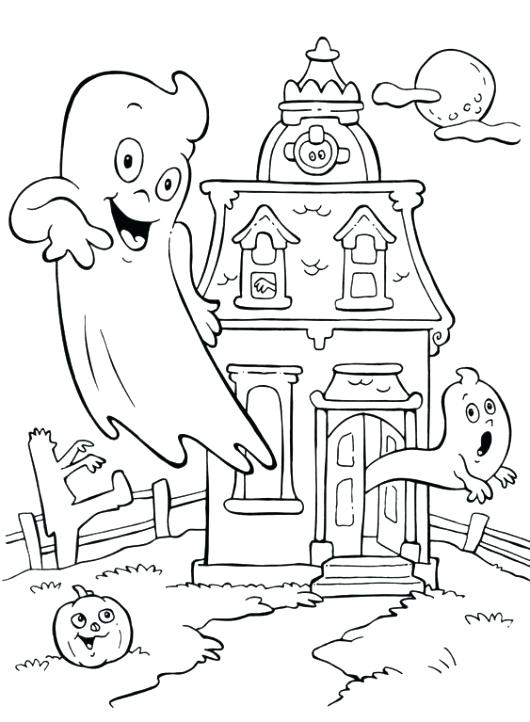 Free Haunted House Coloring Pages For Kids Free Haunted House 530x722 Free Haunted House Coloring Pages For Kids Free Haunted House