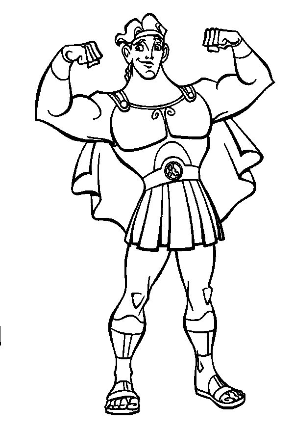 Hercules Show Off Muscles Hercules Coloring Pages 600x876 Hercules Show Off Muscles Hercules Coloring Pages
