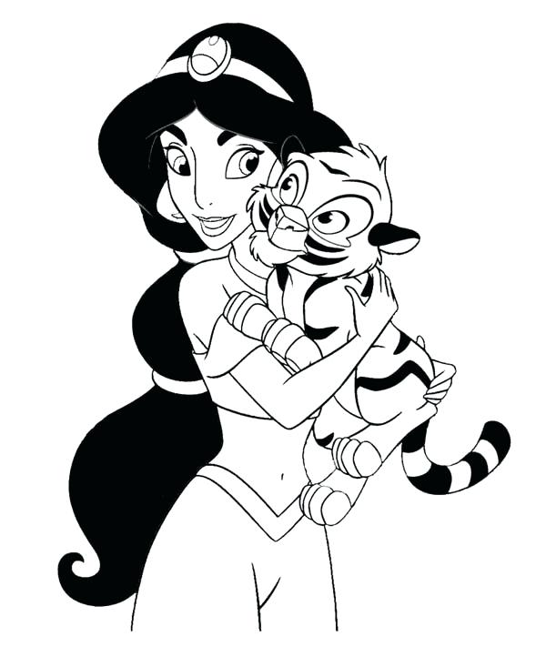 Jasmine Princess Coloring Pages Vanda 600x733 Jasmine Princess Coloring Pages Vanda