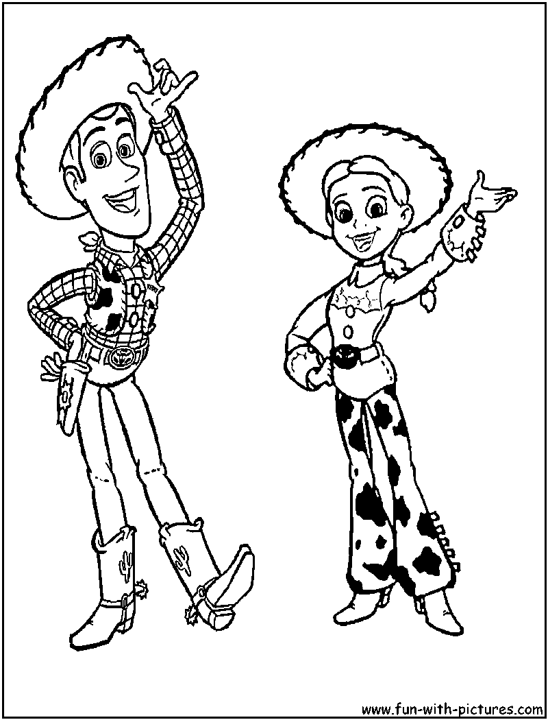 800x1050 Woody And Jessie From Disney Toystory Coloring Pages