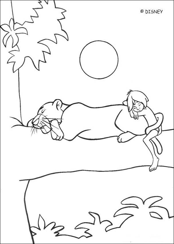 Bagheera And Mowgli Coloring Pages 607x850 Bagheera And Mowgli Coloring Pages