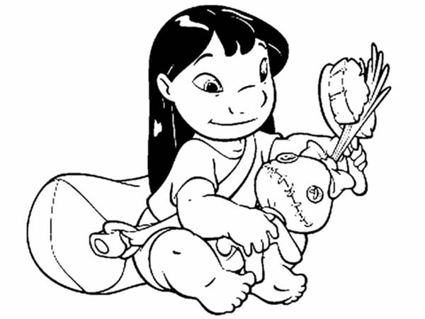 Stitch And Her Creepy Doll In Lilo Amp Stitch Coloring Page 600x450 Stitch And Her Creepy Doll In Lilo Amp Stitch Coloring Page