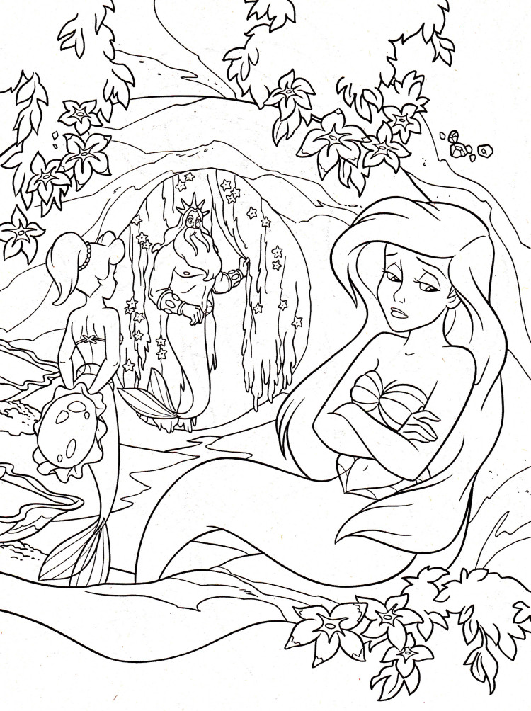 750x1004 Princess Aquata King Triton Princess Ariel Coloring Pages Disney